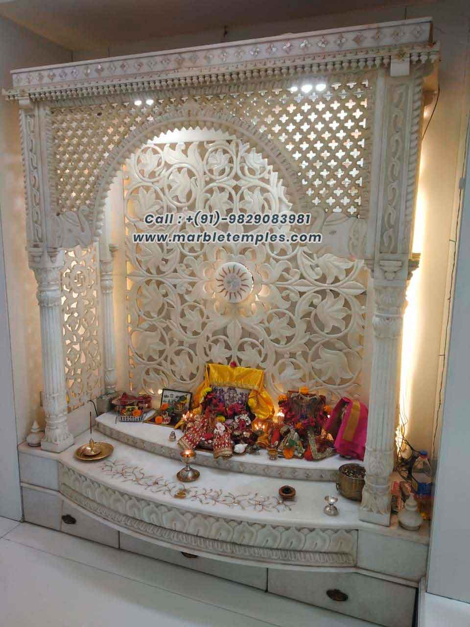 White Marble Hindu Temple Designs for Home Price in Jaipur,India ...